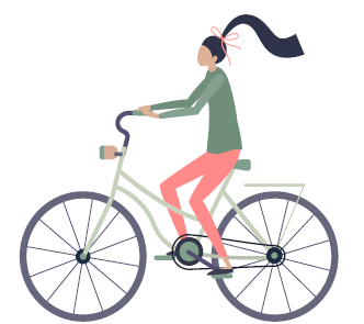 Femme sur un vélo